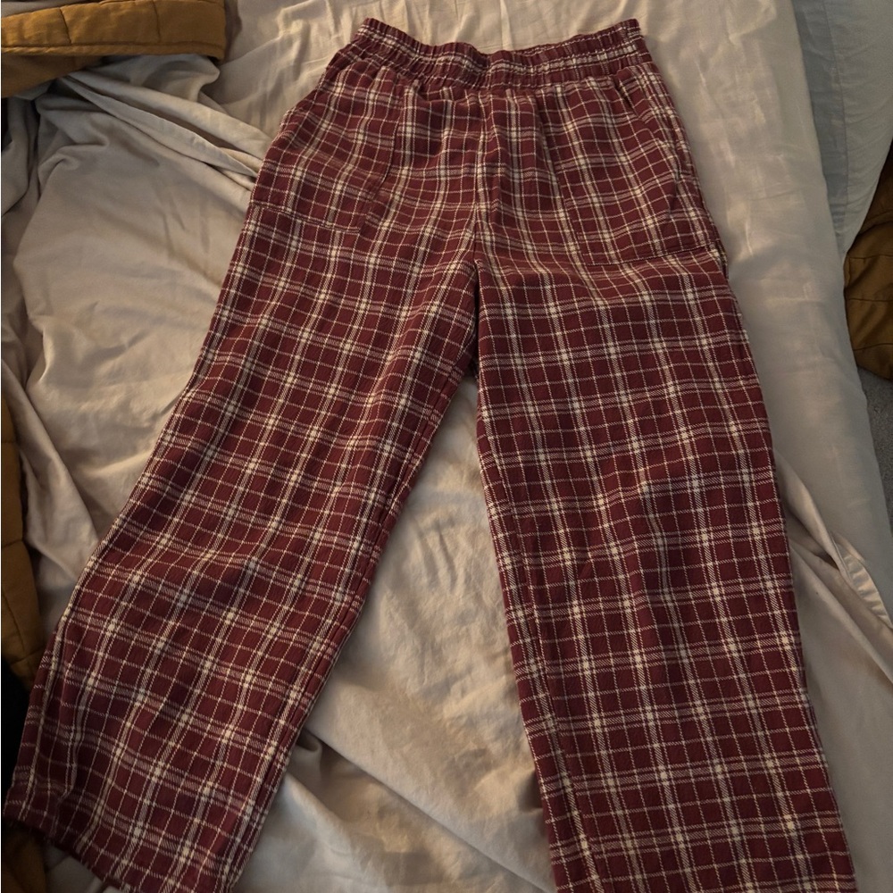 NATURAL LIFE Burgundy Plaid Women's Joggers